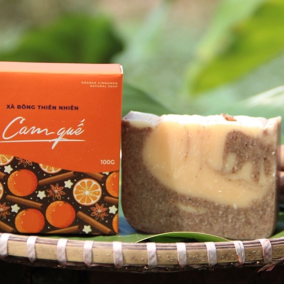 Xà bông dầu dưỡng CAM QUẾ, xà bông tắm handmade 100% thiên nhiên sạch da, giữ ấm mùa đông, dưỡng da hiệu quả Lá store | BigBuy360 - bigbuy360.vn