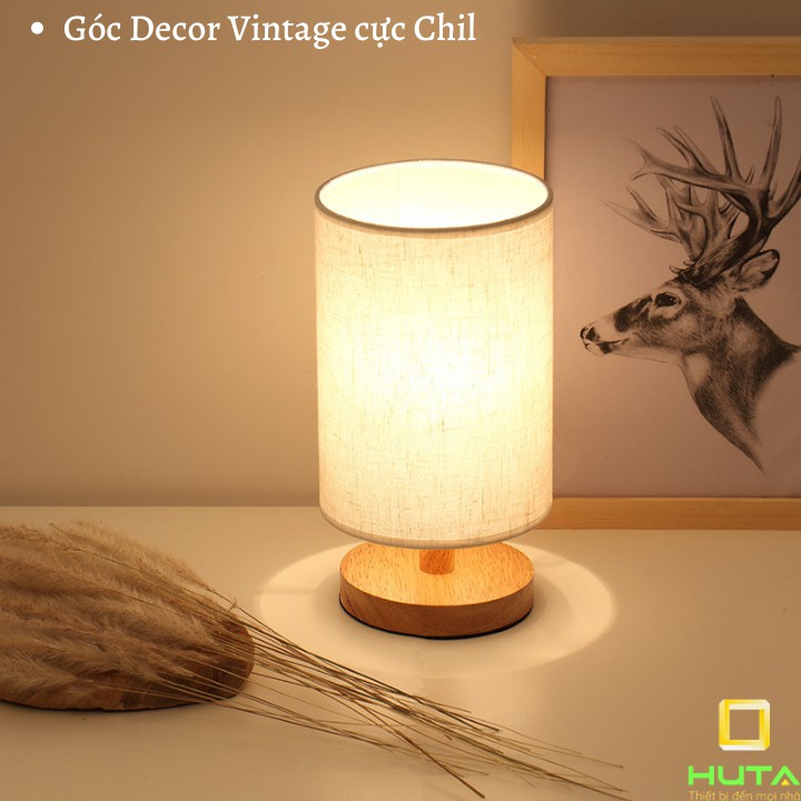 COMBO 2 Đèn Ngủ Gỗ Để Bàn Dimmer Tăng Giảm Sáng, Bóng Led Decor, Vintage Hàn Quốc, Mã G1 - Shop HUTA Light For Life