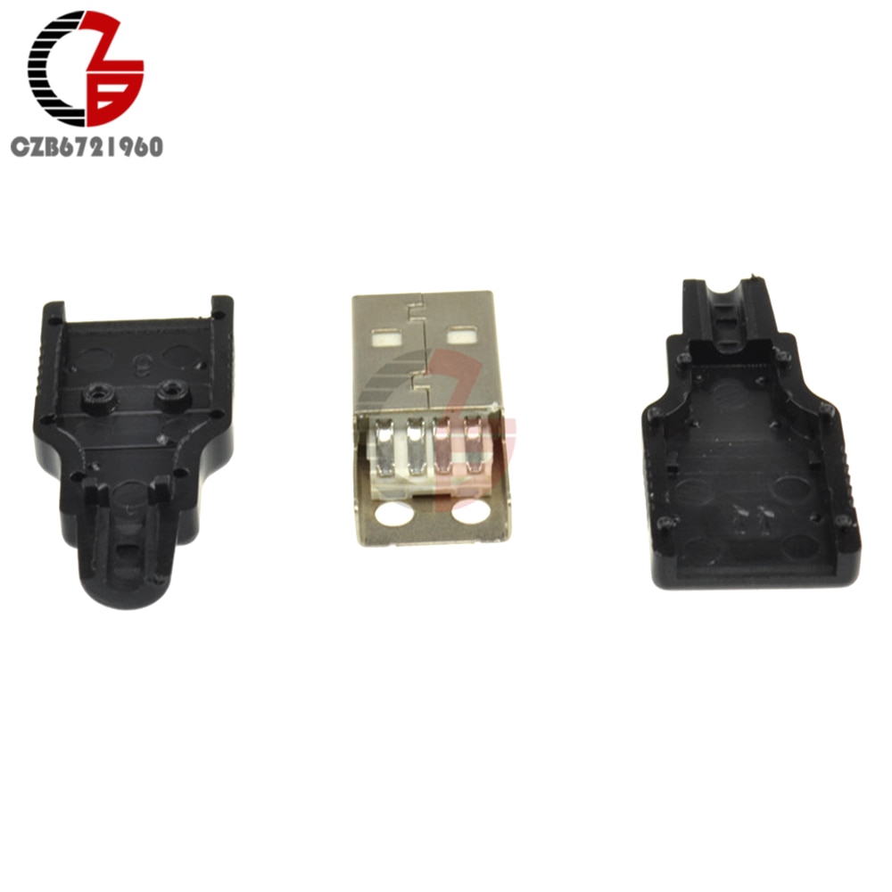 Set 10 đầu nối điều hợp USB2.0 type-A giắc cắm 4 pin USB có nắp bằng nhựa đen | BigBuy360 - bigbuy360.vn