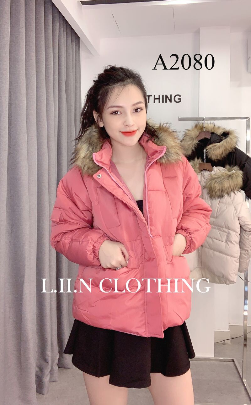 Áo khoác phao nữ mũ lông Linbi đủ màu, đủ size. thiết kế 3 lớp cực ấm Liin clothing A2080 | BigBuy360 - bigbuy360.vn