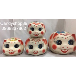 Lợn sứ tích kiệm bát tràng nhiều hoa văn các cỡ