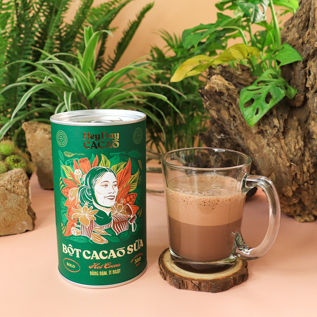 Lon 350g - Bột cacao sữa Bold gu đắng đậm, ít ngọt – Heyday Cacao