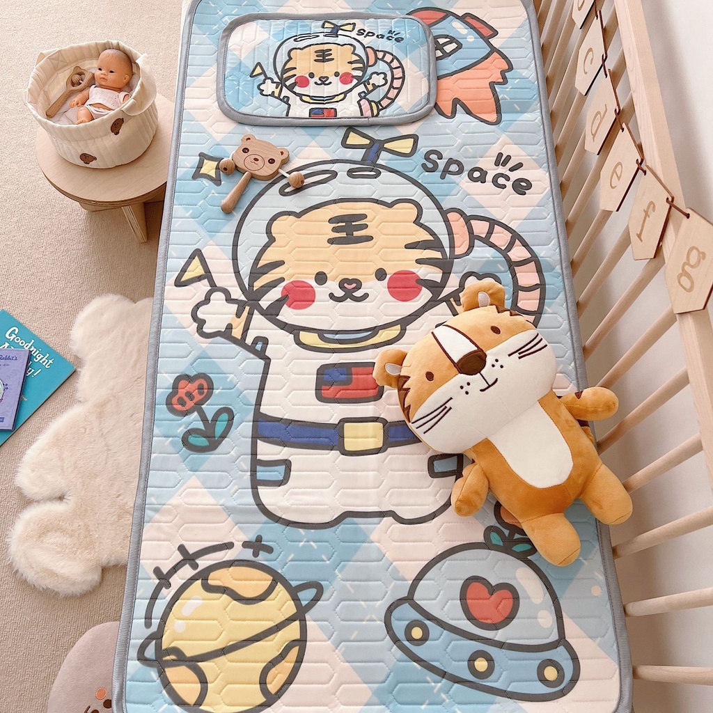 Set chiếu và vỏ gối điều hòa cho bé hoạ tiết đáng yêu KT 60*120cm