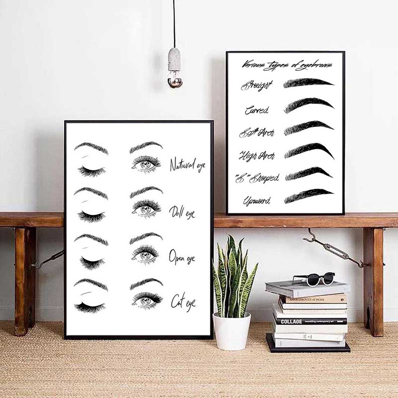 [nofreeVN]Posters And Prints Makeup Lash Extensions Guide Wall Painting Picture Shop Decor