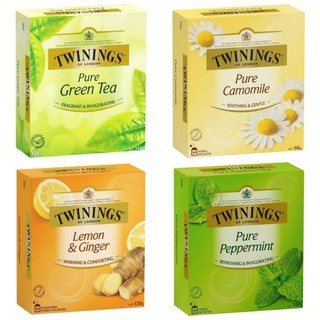 Trà Túi Lọc TWININGS OF LONDON (Trà Hoa cúc, Chanh & Gừng, Bạc Hà, Trà xanh, English Breakfast, Earl Grey)