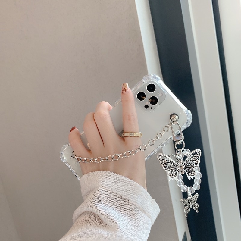 Ốp Điện Thoại Họa Tiết Bươm Bướm Kèm Dây Đeo Cho Samsung Note 20 S20 S8 S9 Plus A12 A22 A32 4G 5G A30 A50S A71 A20S A02S