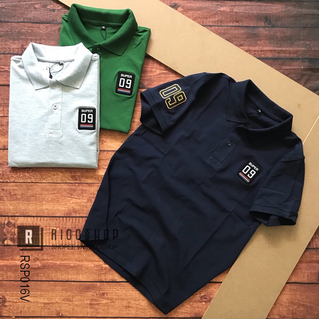Áo polo nam ngắn tay Super 09 cao cấp form rộng RSP016V - áo thun nam có cổ Riooshop