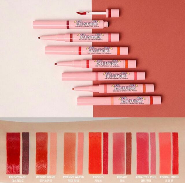 [Sale clear stock] Son 3CE Studio Velvet Cream Lip And Pencil | BigBuy360 - bigbuy360.vn