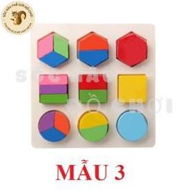 Đồ chơi bảng lắp ghép hình học gỗ montessori an toàn giúp bé phát triển tư duy trí tuệ hình khối Sóc Nâu