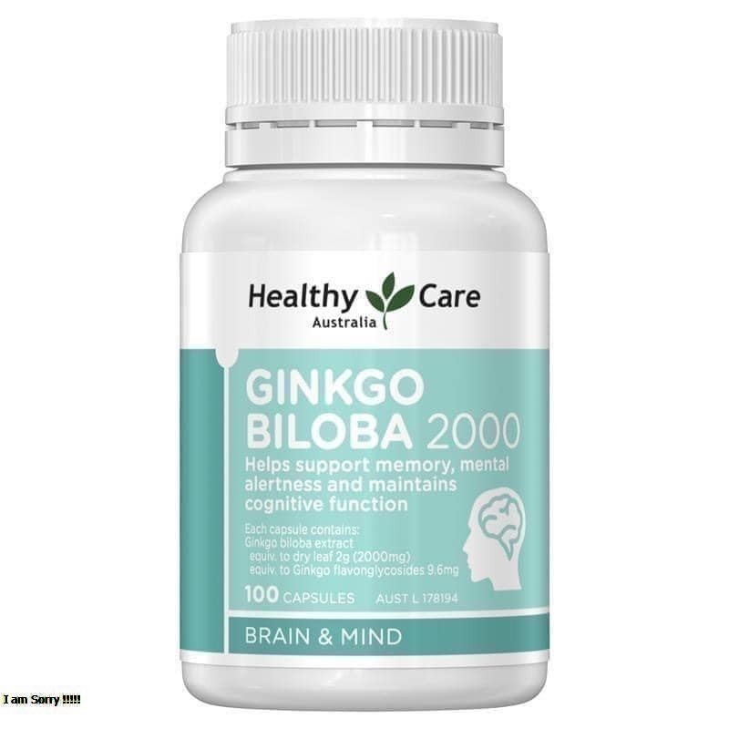 Viên uống bổ não Healthy care ginkgo bibola 100 viên của Úc- ĐỦ BILL-ĐI AIR-DATE XA