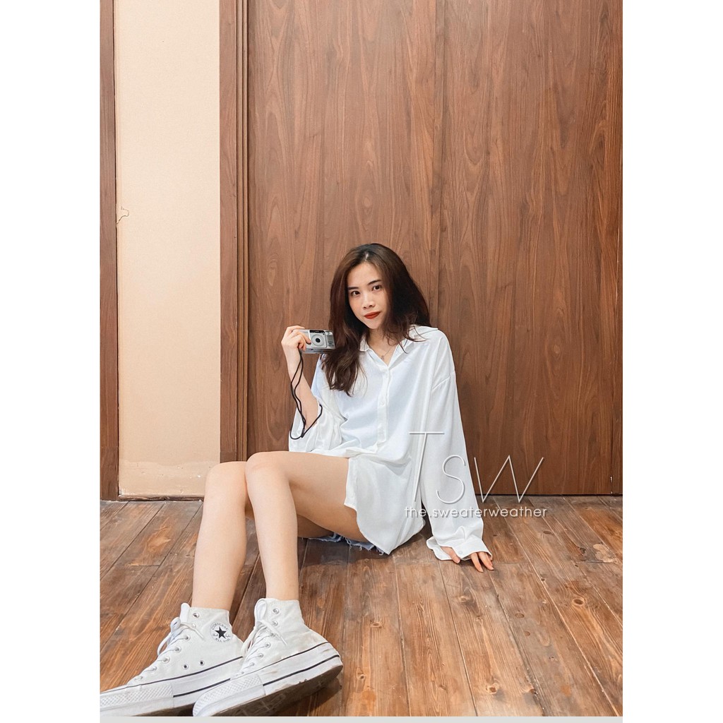 [Mã WASKT304 giảm 15% tối đa 30K đơn 99K] Áo sơ mi voan trượt trơn 2 màu pastel (Ảnh thật) | BigBuy360 - bigbuy360.vn