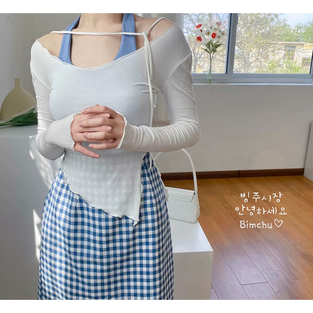 Áo Len Mỏng Dài Tay Xẻ Tà Nữ Tính Chất Mềm Mại Phong Cách Hàn Quốc - S65 | BigBuy360 - bigbuy360.vn