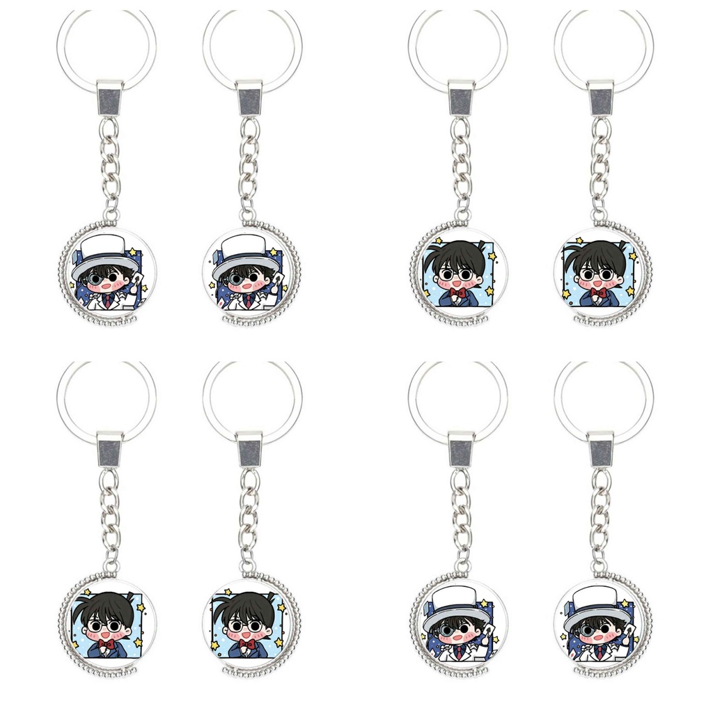 (Viền tròn) Móc khóa nhân vật CONAN KAITO KID Thám tử lừng danh anime chibi xinh xắn tiện lợi