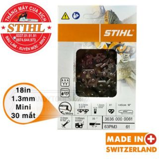 Xích (sên) máy cưa Các loại ( Xích Stihl mini 3/8lp và stihl v3 3/8 đại Chính Hãng) 26/28/30/32/34/36 mắt