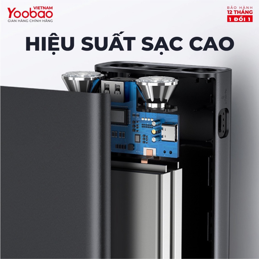 Pin sạc dự phòng Yoobao L20 20000mAh tích hợp 2 đèn LED siêu sáng-Thiết kế hiện đại
