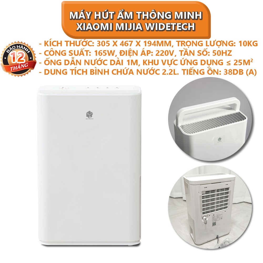 Máy hút ẩm thông minh Xiaomi Mijia WIDETECH 12L - Bảo hành 6 tháng