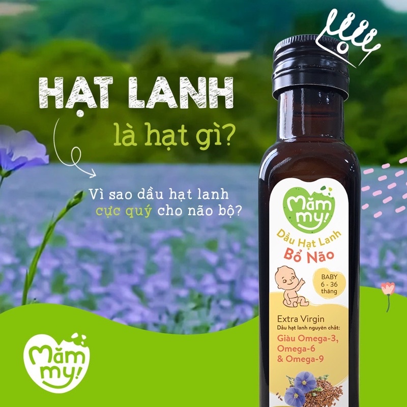 [ CHÍNH HÃNG ] Dầu ăn dặm cho bé- Dầu hạt lanh - Bổ não Mămmy 100ml