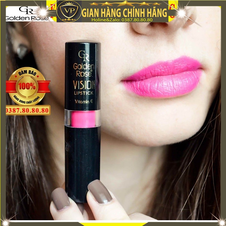 Son dưỡng môi có màu lâu trôi cao cấp chính hãng Golden Rose dạng thỏi dưỡng hồng môi căng bóng lì không trôi khi ăn