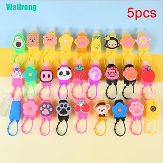❤Wallrong❤ Bộ 5 Bình Rỗng Đựng Nước Rửa Tay Chất Liệu Silicon Họa Tiết Hoạt Hình Dễ Thương