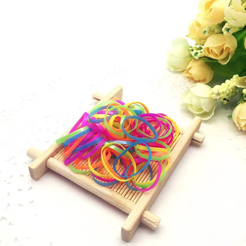 Set 100 Dây Thun Cột Tóc Nhiều Màu Thời Trang Cho Nữ