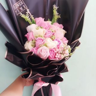 Hoa hồng sáp thơm 20 bông hồng trắng