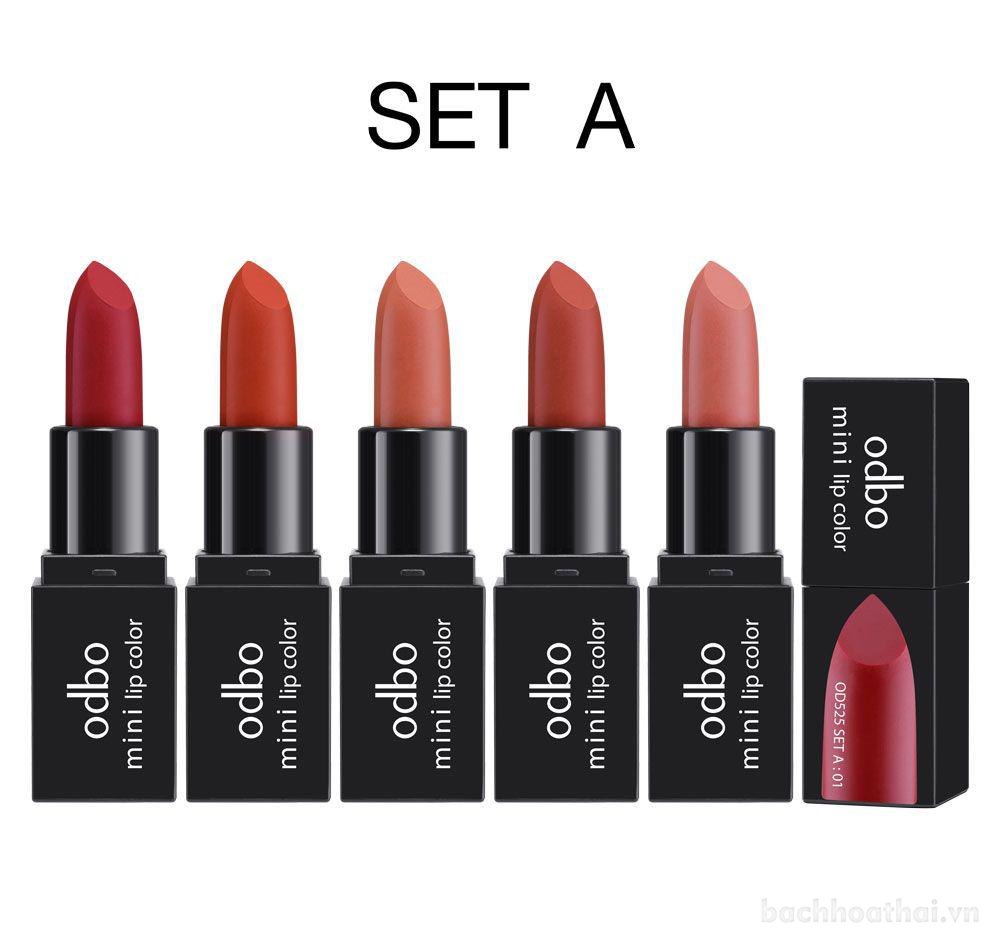 Hộp Soņ 5 thỏi Odbo Kiss Me Again Mini Lipstick Set Thái Lan