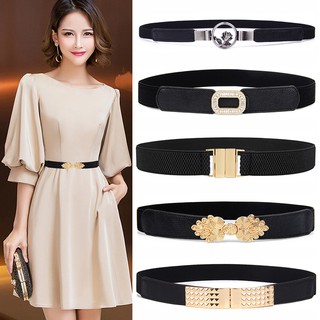 Đầm nữ ngắn tay cổ tròn eo thắt dây thời trang
