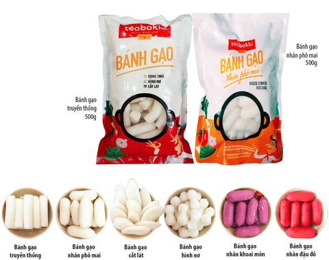 Bánh Gạo Tokbokki Nhân Khoai Môn gói 250G Tặng kèm 100G Sốt