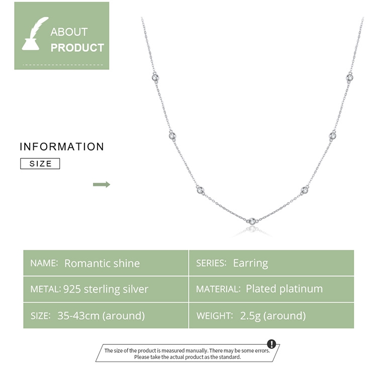 Dây chuyền Bamoer Sc393 bạc 925 kiểu giọt nước đính đá thời trang cho nữ