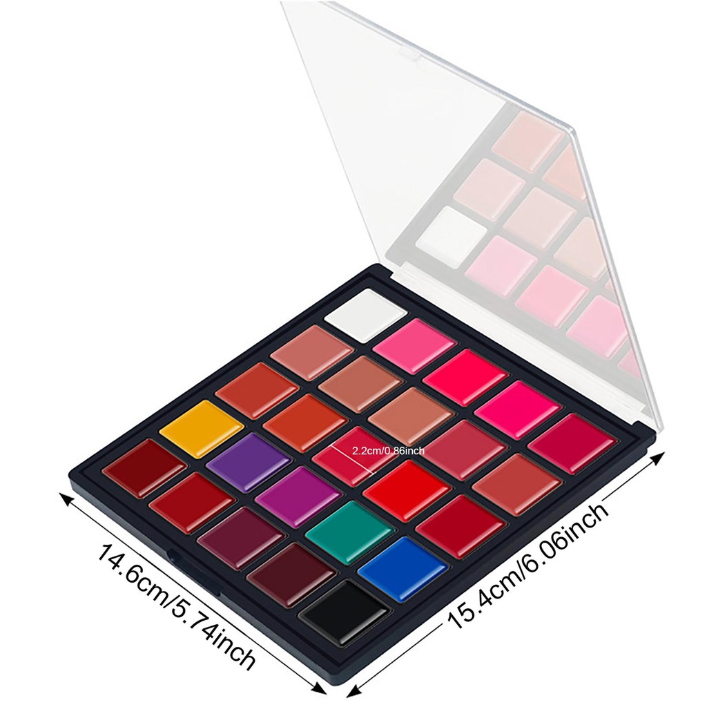 Bảng Son Môi 25 Màu Lì Và Kem Chống Thấm Nước Trang Điểm Làm Đẹp Cho Nữ