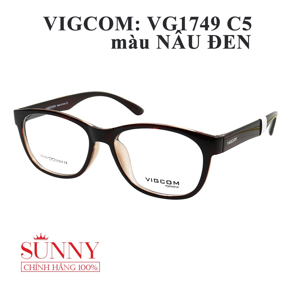 Gọng kính thời trang VIGCOM VG1749 chính hãng nhiều màu, thiết kế dễ đeo bảo vệ mắt