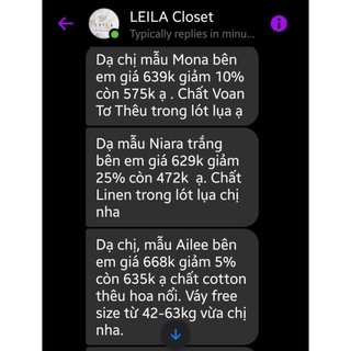 [Thanh lý] Đầm cúc tím Leila Closet