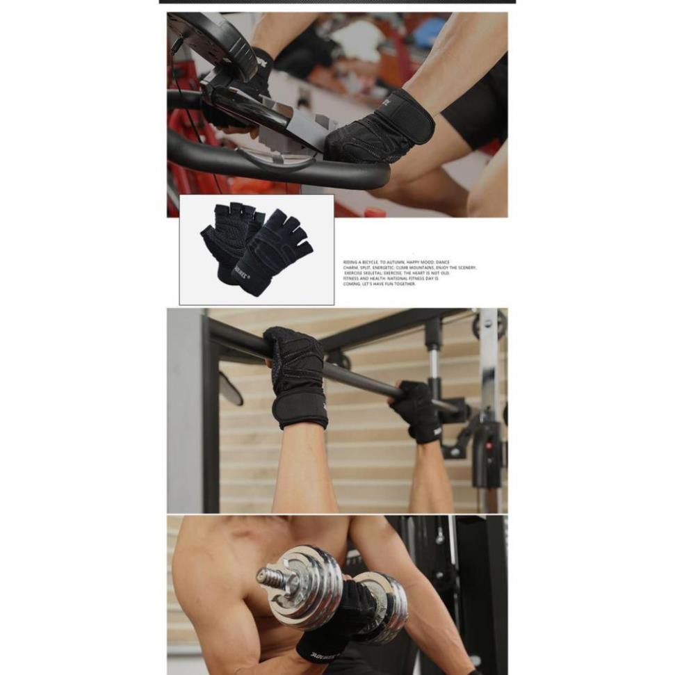 [Freeship] Găng tay thể thao tập gym có bảo vệ cổ tay cao cấp Phụ Kiện Gym Aolikes Bao tay có cổ (109) Authentic 100%