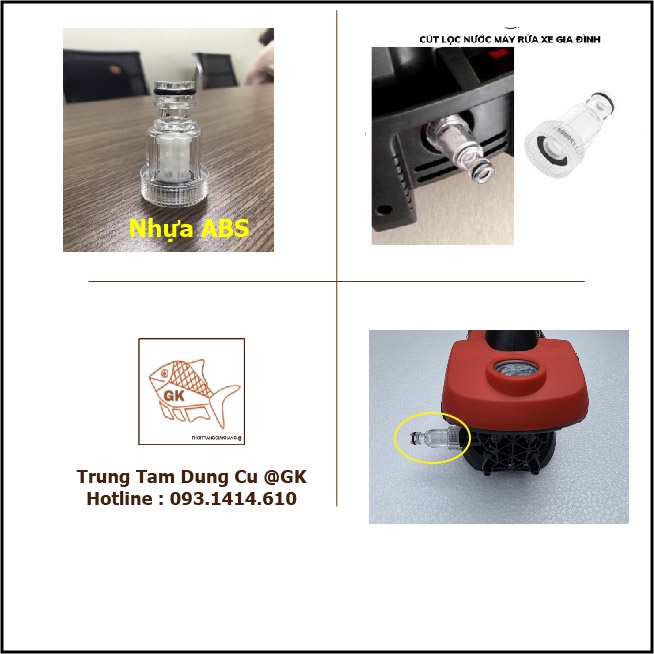 Cút lọc rác máy rửa xe Cút nhựa lọc nối nhanh đầu hút nước máy xịt rửa xe