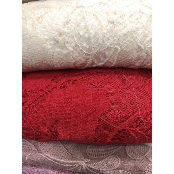 Vải ren lá nhung may đầm váy hàng cao cấp