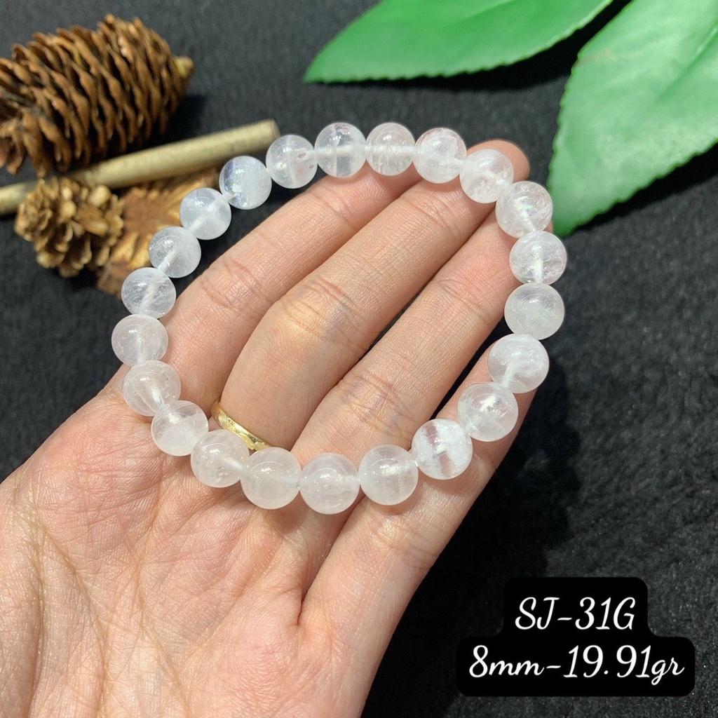 Vòng Tay Thach Anh Ưu Linh Trắng Đủ Size 8-12mm