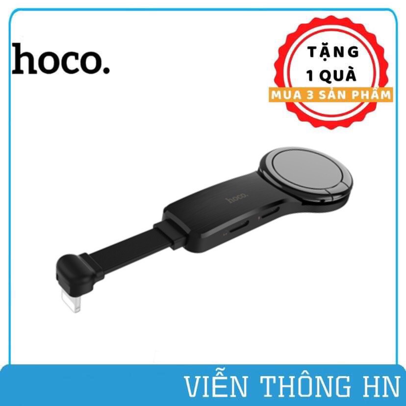 Jack chuyển đổi hoco ls22 2 cổng lightning vừa sạc vừa chơi game cho iphone - hỗ trợ mic có giá đỡ xem phim - vienthongh