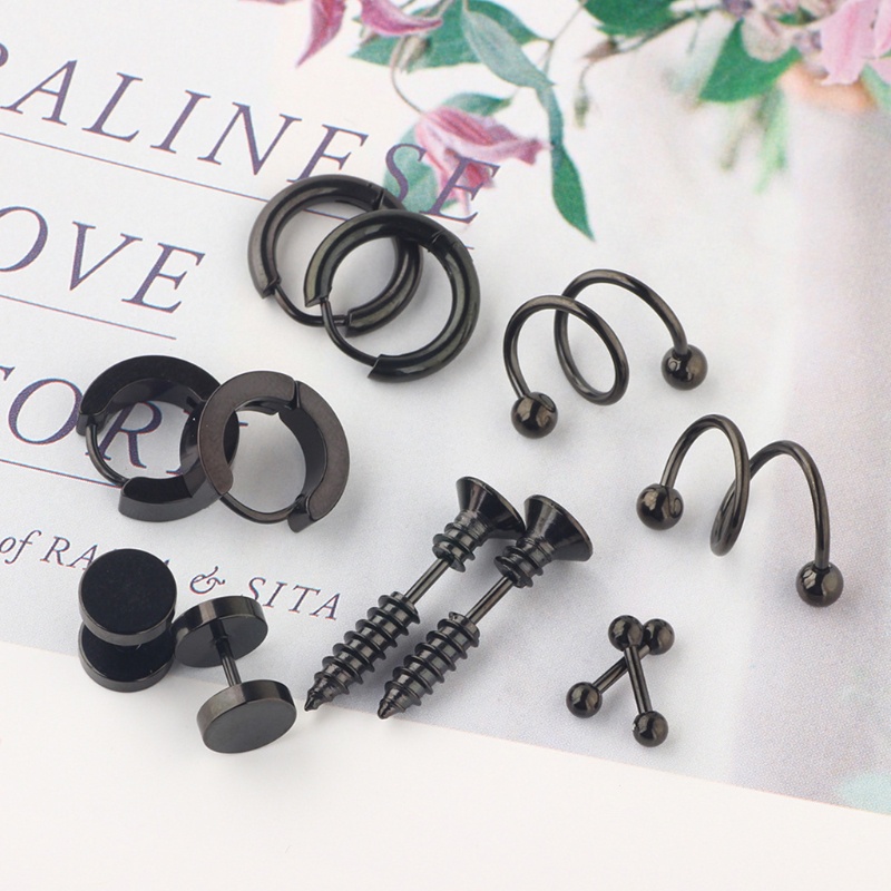 Bông Tai Tròn Bằng Thép Không Gỉ Không Gây Dị Ứng Thời Trang Cho Nam Và Nữ