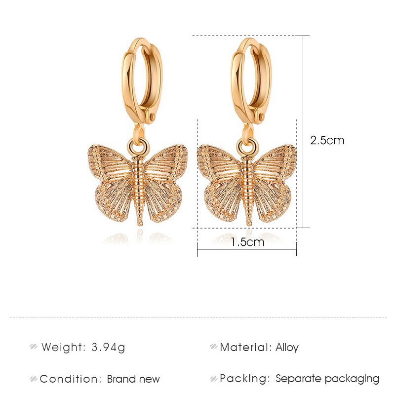 Korean-style Simple Butterfly-shaped Metal Earrings