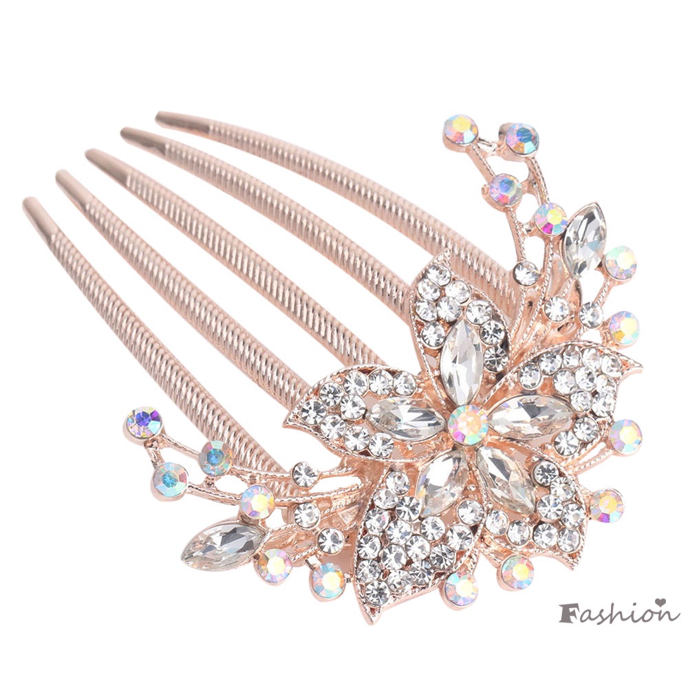 Lược Cài Tóc Đính Đá Trang Trí Cho Cô Dâu Kích Thước 8.50 * 7.00 * 1.00cm