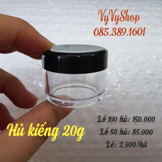 Combo 100 hủ kiếng 20g nắp đen