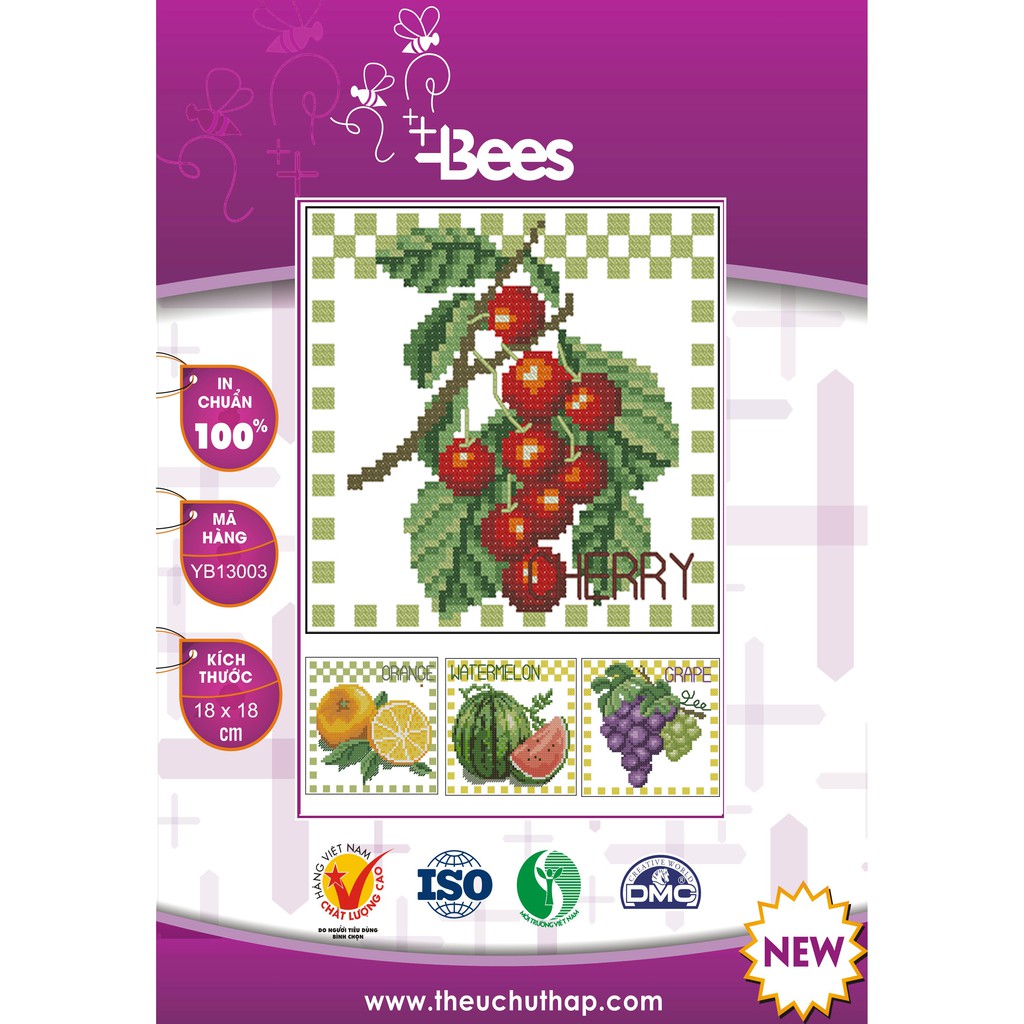 Mẫu thêu chữ thập củ quả nhỏ xinh
