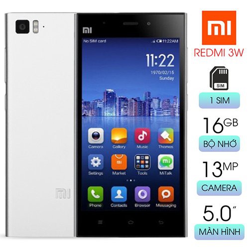 Điện Thoại Xiaomi Redmi 3W Cảm Ứng 5inch Ram 2G Bộ Nhớ 16G Androi 6.0.1 Tải Game Ứng Dụng Thoải Mái