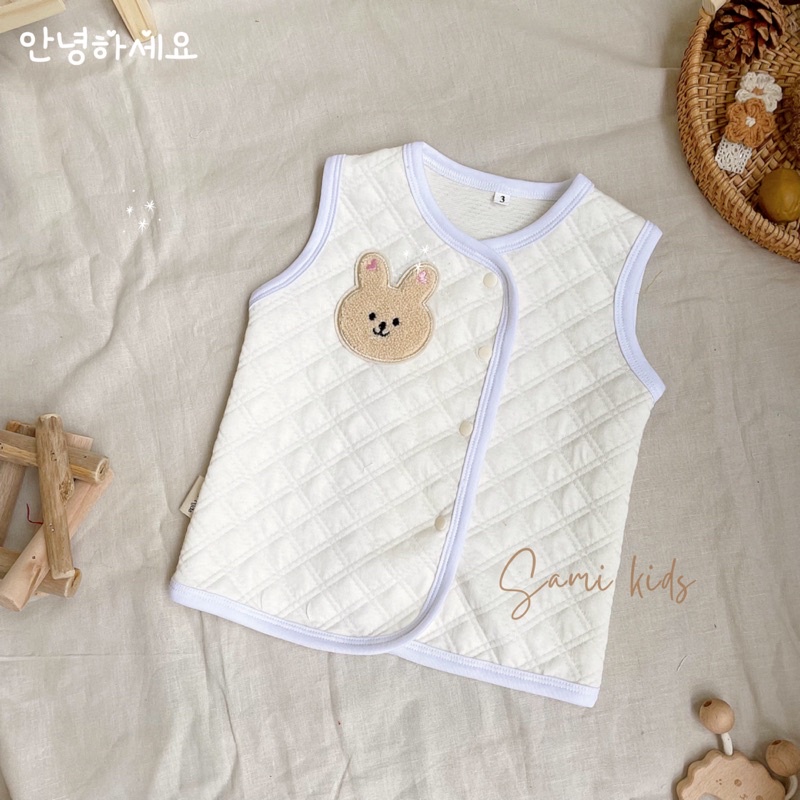 áo gile chần bông thêu giữ ấm ngực bé 4-15kg SAMIKIDS