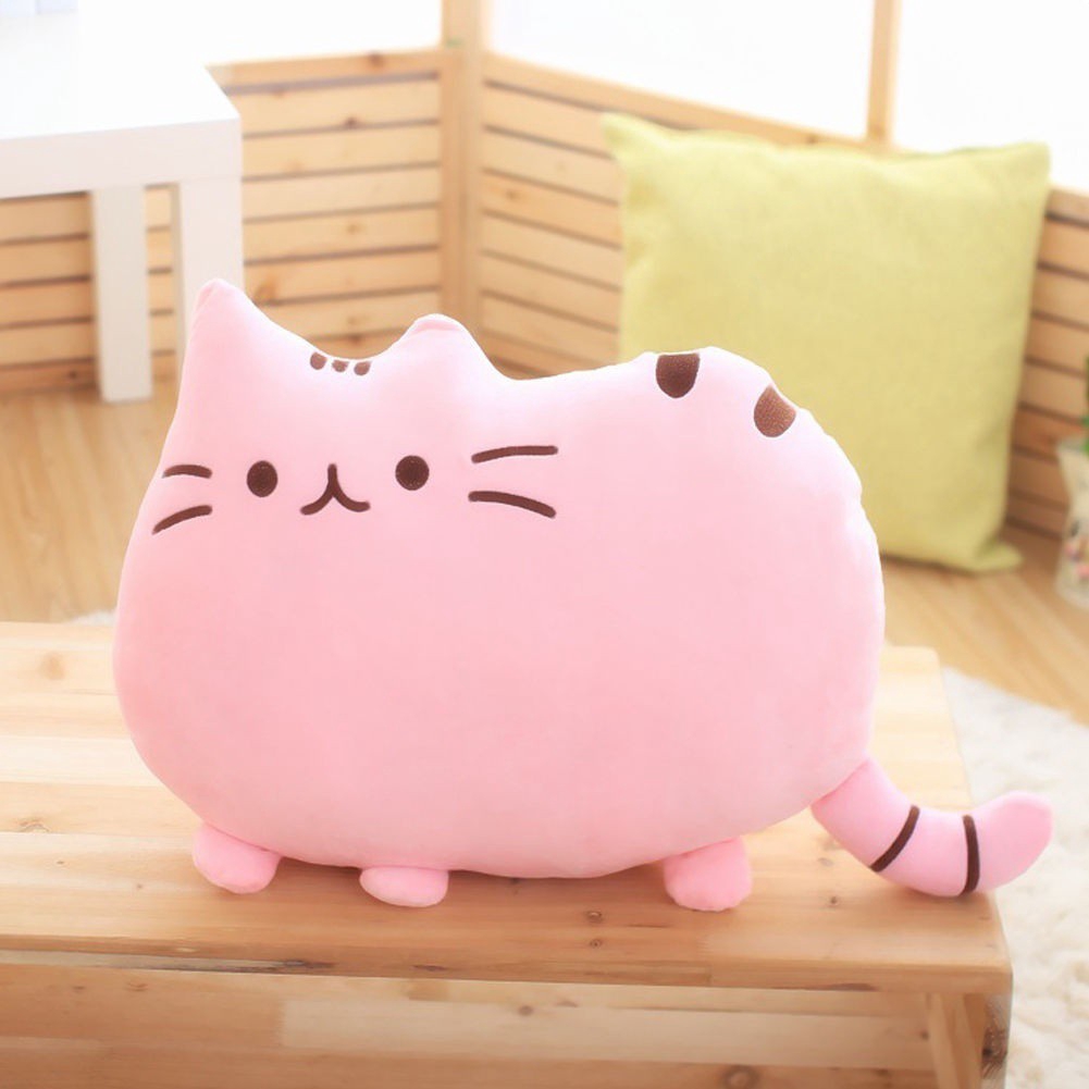 Gối Nhồi Bông Dễ Thương Hình Mèo Cà Phê