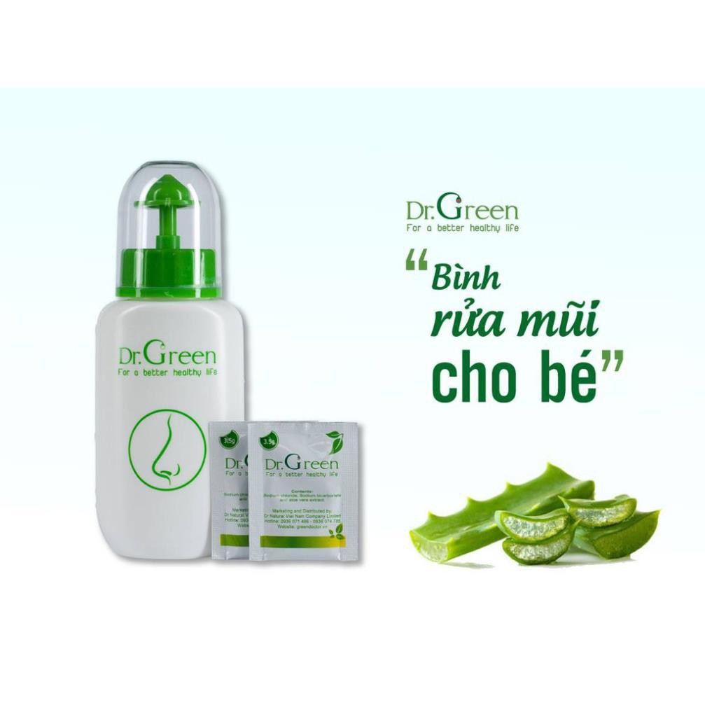 Bình rửa mũi Dr. Green Tặng kèm 10 gói muối