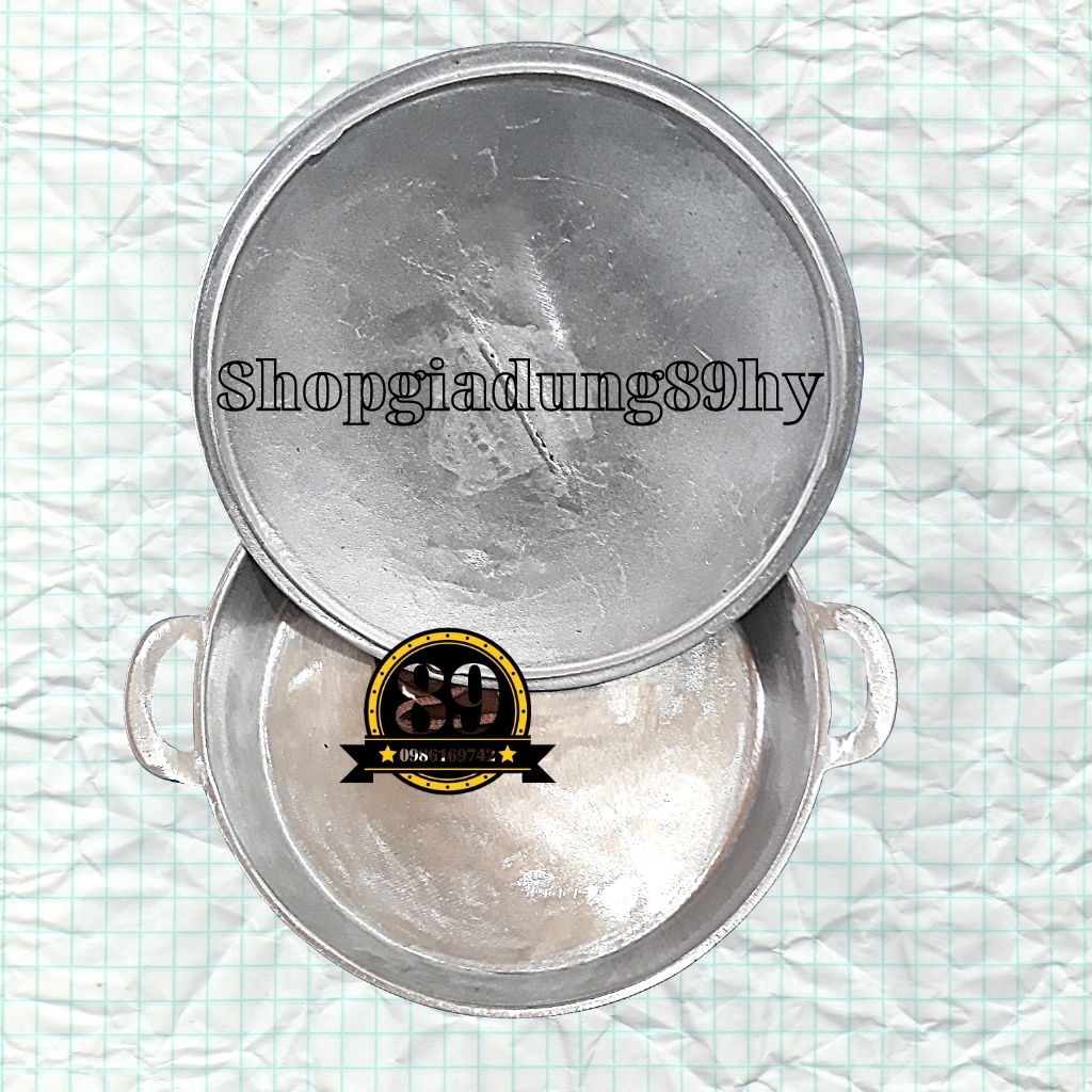 Chảo gang đúc làm bánh mỳ chảo, nướng thịt, size to đáy trơn