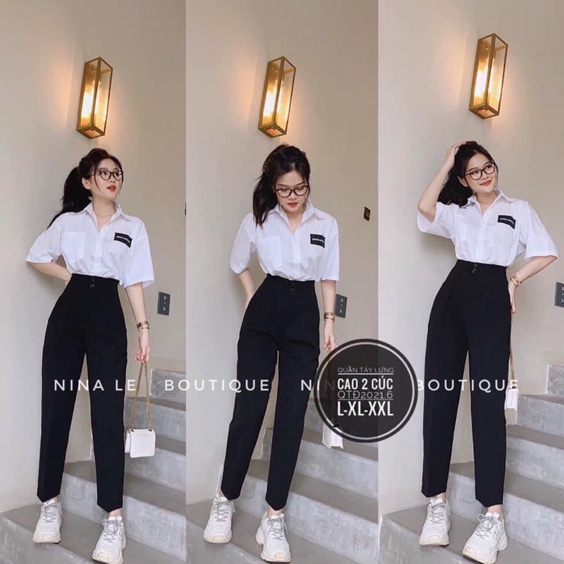Quần tây baggy lưng cao Bigsize nữ bán lưng thun (55-100kg) chất tuyết mưa mịn đẹp