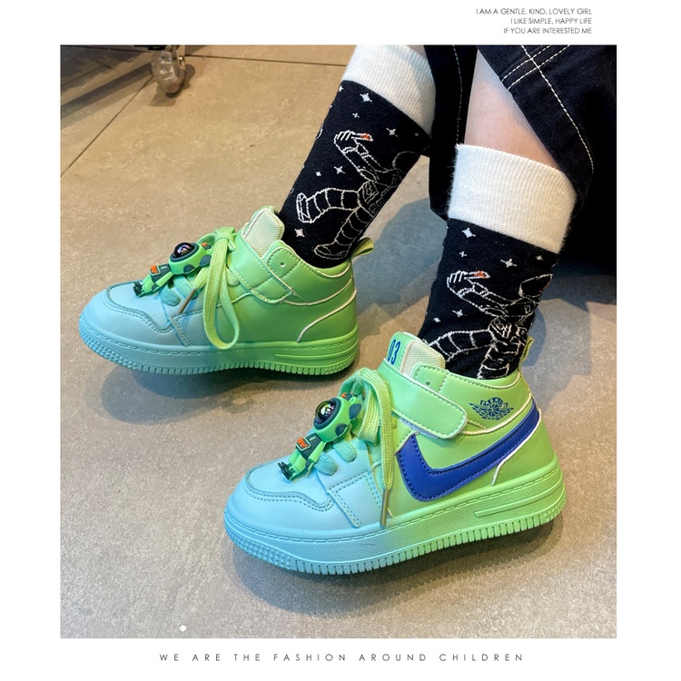 Giày thể thao cho bé trai bé gái đi học, Sneaker cao cổ phối màu thời trang Jodan A035 Tulastore