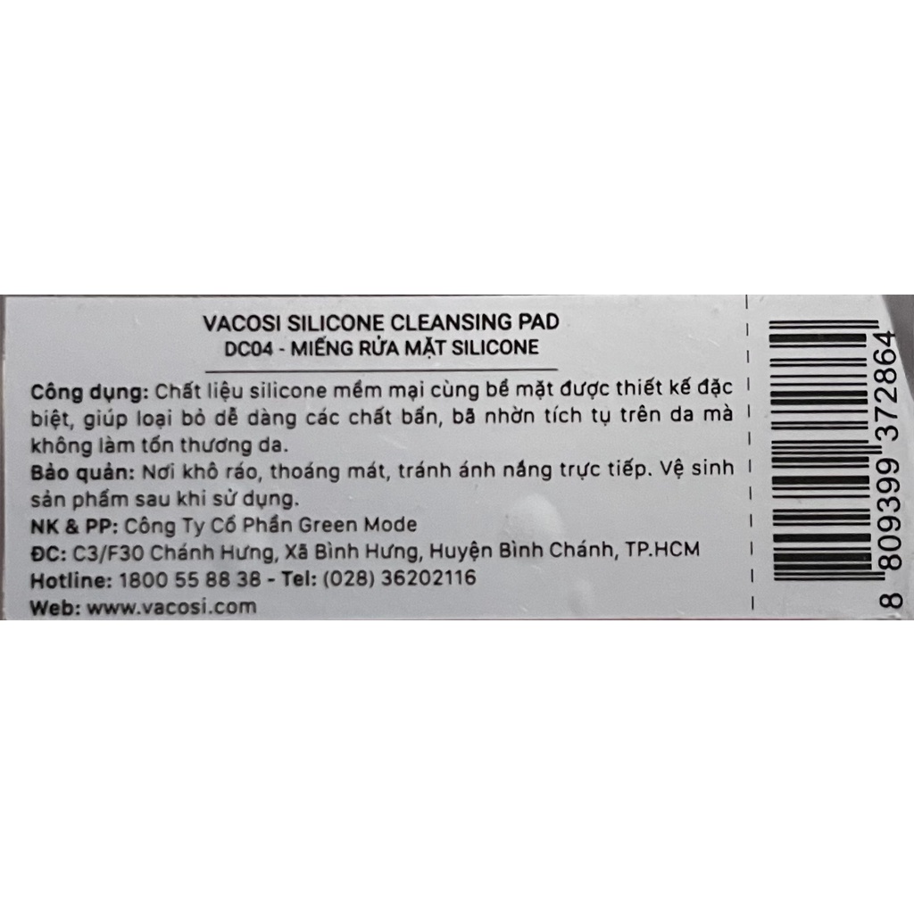 Miếng Cọ Rửa Mặt Silicone Vacosi Hàn Quốc